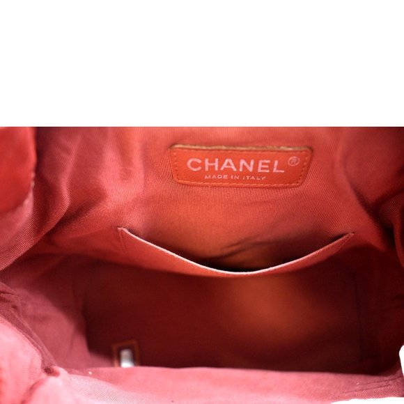 CHANEL  Gabrielle Chevron Aged Calfskin Leather Backpack Bag Red main image 8